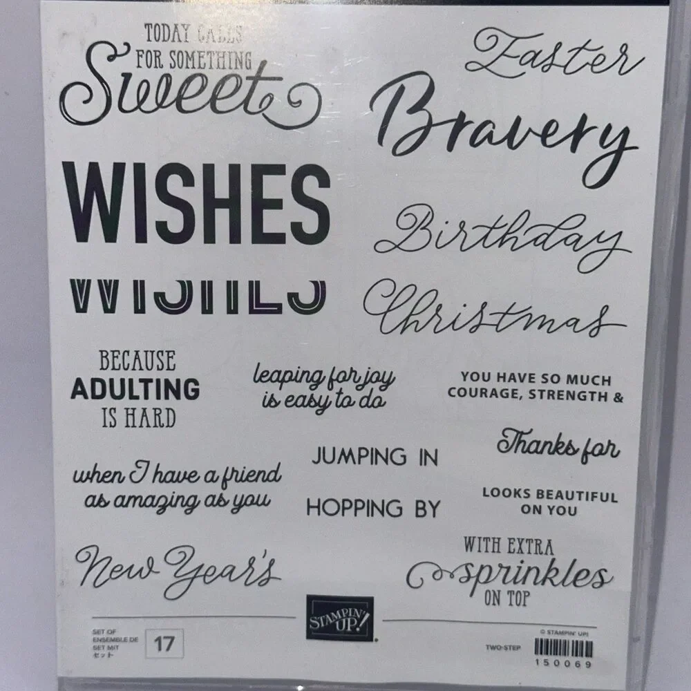 MORE THAN WORDS - Photopolymer STAMPIN' UP RUBBER STAMP SET 150069 sentiments